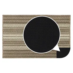 JVL Hubble Machine Washable Latex Backed Doormat, 50x80cm, Caramel