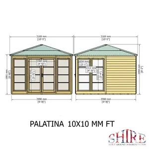 Shire Palatina Summerhouse 10 Ft X 10 Ft