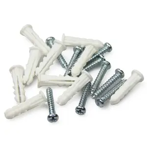 SCREWD 4mm x 25mm Screw & Wall Plug Kit for Crafts, DIY, Hobbies and Construction - Pack of 30