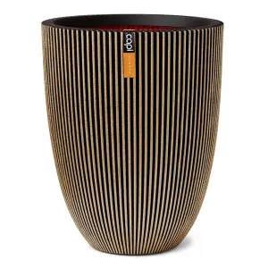 Capi Vase Elegant Groove 46x58 cm Black and Gold