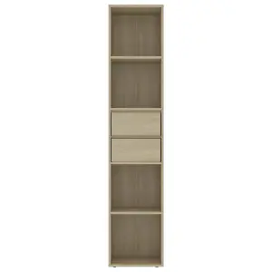 Berkfield Book Cabinet Sonoma Oak 36x30x171 cm Engineered Wood