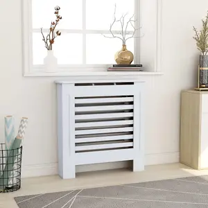 Berkfield MDF Radiator Cover White 78 cm