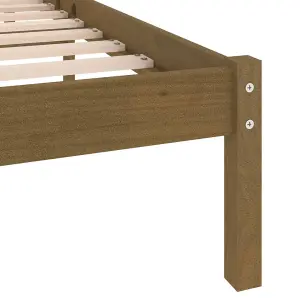 Berkfield Bed Frame Honey Brown Solid Wood Pine 200x200 cm