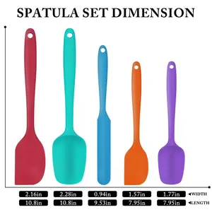 Food Grade Silicone Spatulas Spoons Set Kitchen Utensils For Baking, Cooking, And Mixing High Heat Resistant Rubber Spatula, Non Stick Dishwasher Safe BPA-Free Multicolor Multicolour