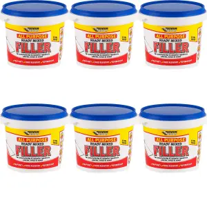 Everbuild All Purpose Ready Mixed Filler, White, 1 kg (Pack of 6)