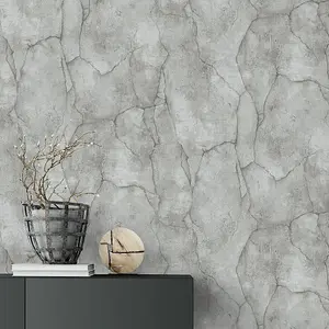 Erismann Concrete Stone Dark Grey Wallpaper Modern Textured Paste The Wall