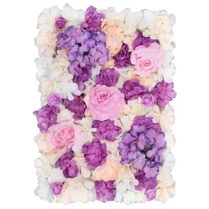 Artificial Flower Wall Backdrop Panel, 60cm x 40cm, Pink & Peach