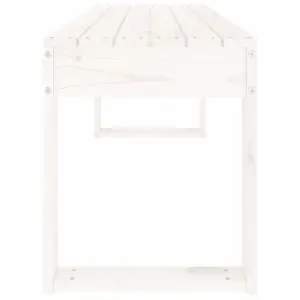 Berkfield Garden Bench White 110x38x45 cm Solid Wood Pine