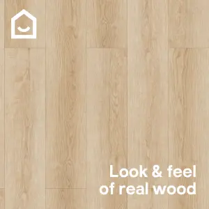 GoodHome Mambo Lulea Light Natural Wood effect Synchronised Click vinyl Planks, 2.17m²