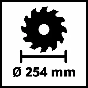 Einhell Table Saw 254mm 2200W With Base Frame 45 Degree Cross Stop Dust Extraction TC-TS 254 U