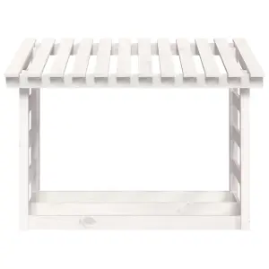 Berkfield Firewood Rack White 108x64.5x78 cm Solid Wood Pine