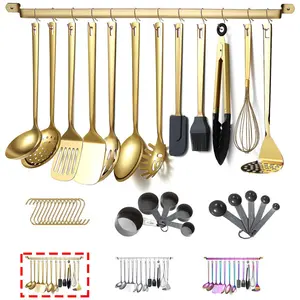 Gold Cooking Utensils Set,Kyraton Stainless Steel 37 Pieces Kitchen Utensils Set With Titanium Gold Plating,Kitchen Gadgets Cookware,Kitchen Tool Set With Utensil Holder. Dishwasher Safe