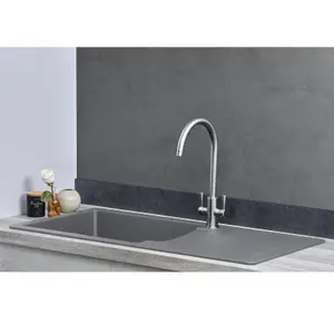 Liquida VG10GR 1.0 Bowl Composite Reversible Inset Grey Kitchen Sink With Waste