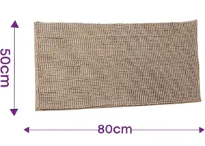 Super Soft Chloe Microfiber Bath Mat 50 x 80cm - Walnut