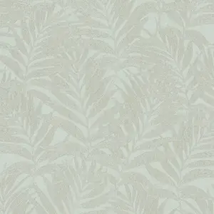 Galerie The New Design Book Green/Beige Glitter Botanical Palm Leaf Design Wallpaper Roll