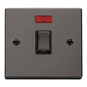 Black Nickel 1 Gang 20A Ingot DP Switch With Neon - Black Trim - SE Home