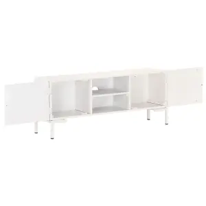 Berkfield TV Cabinet White 115x30x46 cm Solid Mango Wood