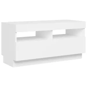 Berkfield TV Cabinet with LED Lights White 80x35x40 cm