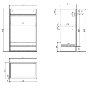 Rigel Concrete Floor Standing Cloakroom Vanity Unit with Resin Basin (W)55cm (H)87cm