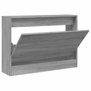 Berkfield Shoe Cabinet Grey Sonoma 80x21x57 cm Engineered Wood