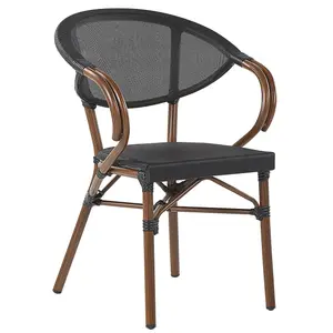 Set of 4 Garden Chairs CASPRI Metal Black