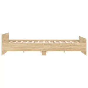 Berkfield Bed Frame with Headboard and Footboard Sonoma Oak 200x200 cm