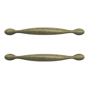 GoodHome Chervil Antique brass effect Kitchen cabinets Bow Pull Handle (L)15.86cm (D)35mm, Pack of 2