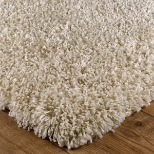 Modern Easy to Clean Light Beige Plain Shaggy Rug for Dining Rug-200cm X 285cm