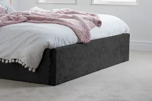 Birlea Berlin King Ottoman Bed Black Crushed Velvet