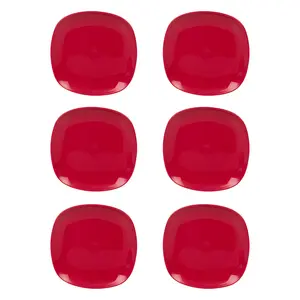 URBNLIVING 3cm Height Fuchsia 6 Plastic Side Plates