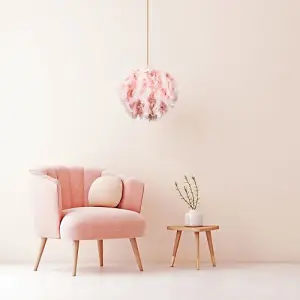 Eye-Catching and Designer Small Pink Feather Decorated Pendant Lighting Shade