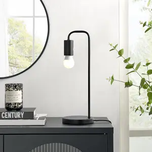 Furniturebox UK Lola Black Industrial Table Desk Lamp