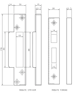 ERA Rebate Kit 0.5" for Fortress Sash Lock - Polished Brass