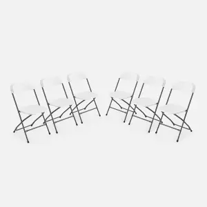 sweeek. Set of 6 folding event chairs Fiesta White 44x81x50 cm