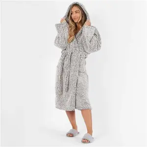 Brentfords Teddy Marl Dressing Gown - Charcoal