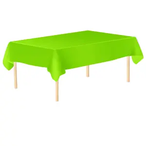 Apple Green Plastic Table Cover, Disposable Wipe Clean Waterproof Tablecloth - 54"x108"