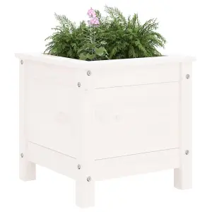 Berkfield Garden Planter White 40x40x39 cm Solid Wood Pine