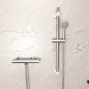 Nes Home Rosa Round Exposed Thermostatic Shower Mixer Slider Rail Kit