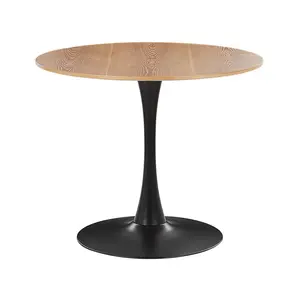 Althrop Pedestal Dining Table Light Wood / Black