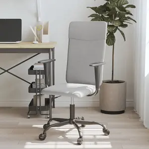 Berkfield Office Chair Light Grey Fabric