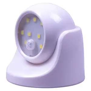 White Battery Powered PIR Motion Sensor LED Security Light - 85 Lumen Outdoor Garden Wall Mounted Lighting - H9 x W9 x D9cm