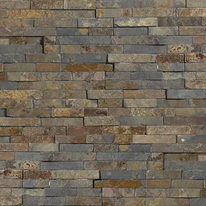 Stegu Splitface Multicolour Matt Patterned Textured Natural stone Indoor & outdoor Wall Tile, Pack of 12, (L)400mm (W)100mm