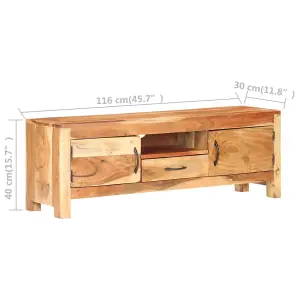 Berkfield TV Cabinet 116x30x40 cm Solid Acacia Wood