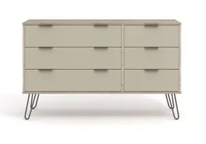 Core Products Augusta Driftwood 3+3 drawer wide chest of drawers