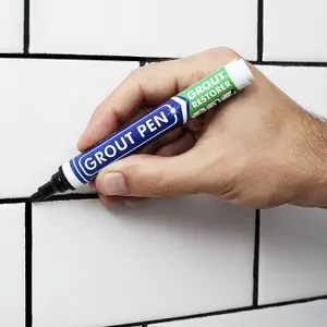 Grout Pen - Designed for restoring tile grout in bathrooms & kitchens (BLACK)