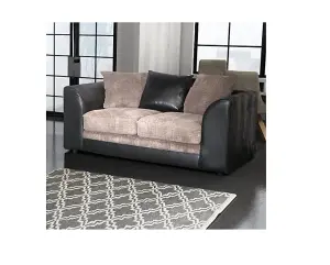 Chicago Jumbo Cord 2 Seater Sofa Black-Grey