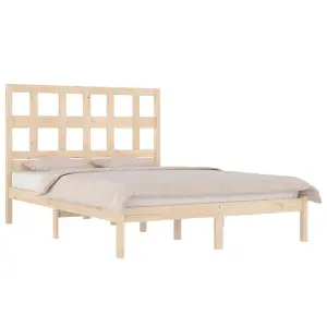 Berkfield Bed Frame Solid Wood Pine 120x190 cm 4FT Small Double