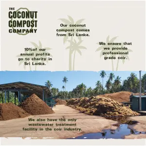 COCONUT COMPOST. Organic Coir Soil. 24L (4x6L) Peat Free + Plastic Free. Indoor + Outdoor Plants. Professional Standard.