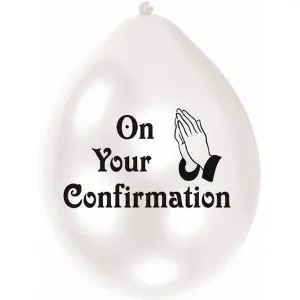 Amscan On Your Confirmation Latex Balloons (Pack of 10) White/Black (One Size)