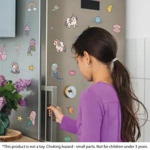 Walplus Magical Unicorns And Mermaids Window Cling